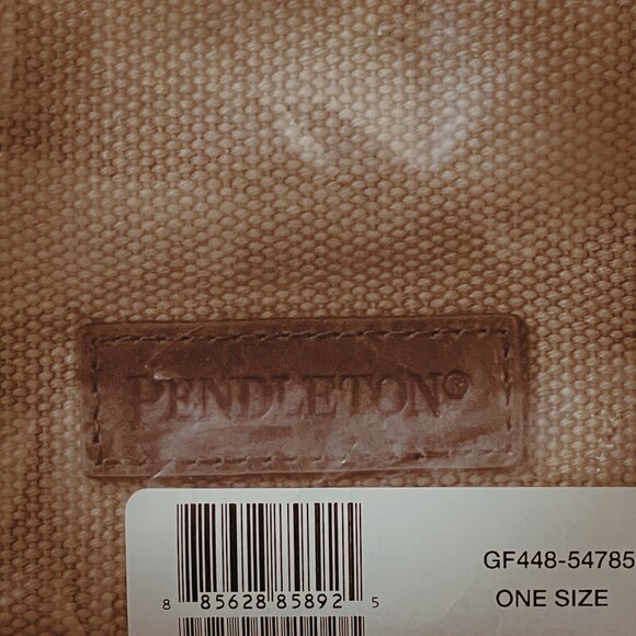 Pendleton Harding Travel Pouch — Canvas & Wool Zip Bag Tan Highland Peak NWT - Picture 4 of 11